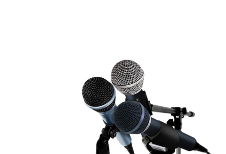 Microphones on whiteの写真素材