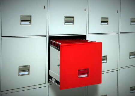Red file cabinetの写真素材