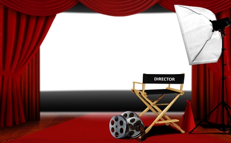 Director seats and cinema screenの写真素材