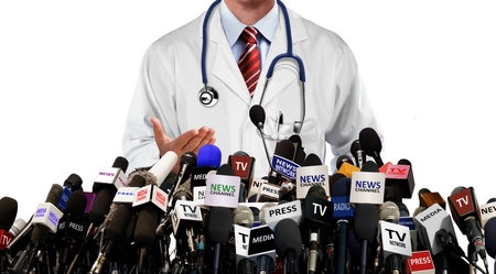 Doctor press conference with the mediaの写真素材