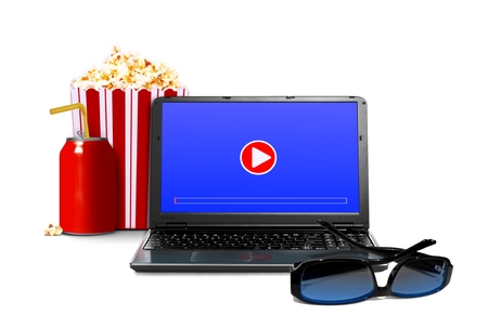 Watching movie online conceptの写真素材