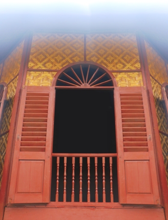 Wooden traditional house windowの写真素材