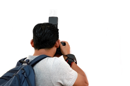 Cameraman shooting from back angle viewの写真素材