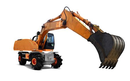 Orange execabator over white backgroundの写真素材