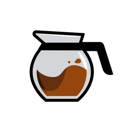 Glass Coffee Pot Vector Illustration On White Backgroundのイラスト素材