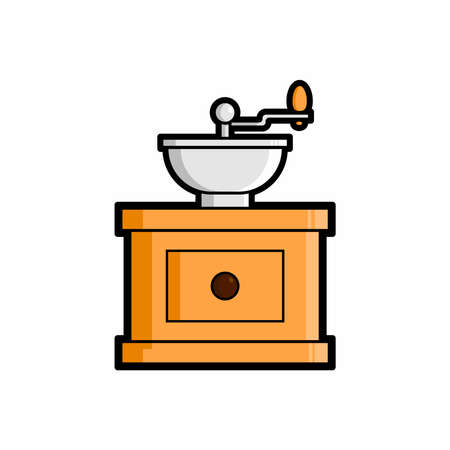 Coffee Grinder Vector Illustration On White Backgroundのイラスト素材