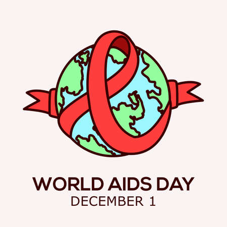 World Aids Day Bold Marker With Soft Color Vector Background Illustrationのイラスト素材