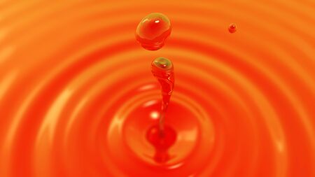 3D rendered tea splash after the dropping high speed shooting simulation with macro focus effectの写真素材