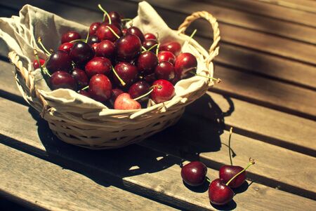 Cherries in basket