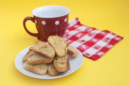 baguette croutons and milk 