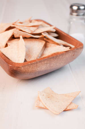 Tortillas baked and salted chips vertical