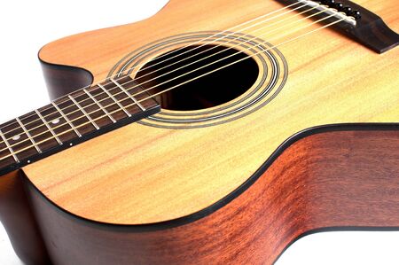Isolated guitar acoustic closeup horizontal