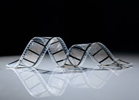 Strip of the film on black backgroundの写真素材