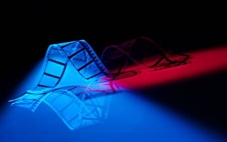 Strip of the film on color backgroundの写真素材