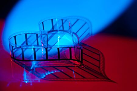 Strip of the film like big heartの写真素材