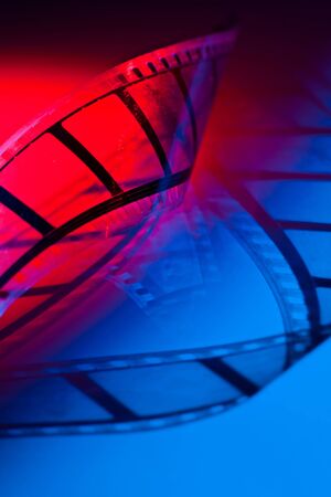 Strip of the film on color backgroundの写真素材