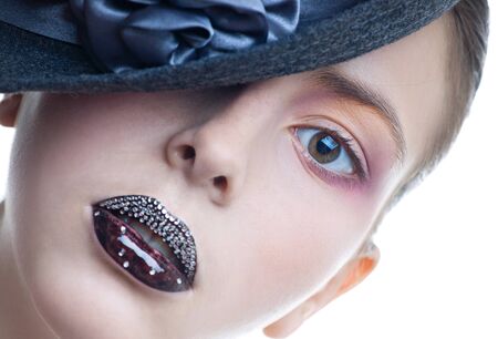 Shot of the young and clean faceの写真素材