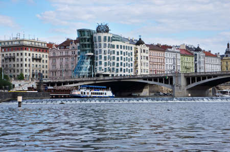 Colorful houses near the river in Pragueのeditorial素材