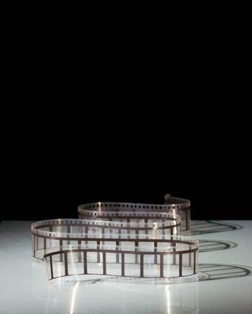 Transparent film on the black backgroundの写真素材