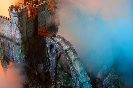 Old castle in the fogの写真素材