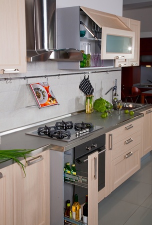 Kitchen interior in working conditionのeditorial素材