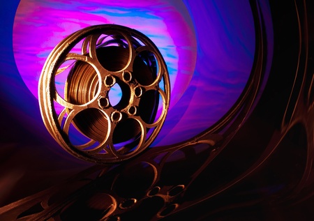 Reel of film on the bright backgroundの写真素材