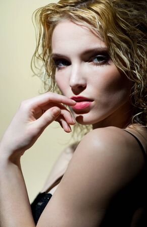 Portrait of beautiful attractive blondeの写真素材