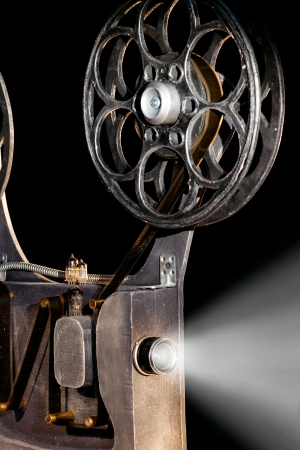 Movie projector with the filmの写真素材