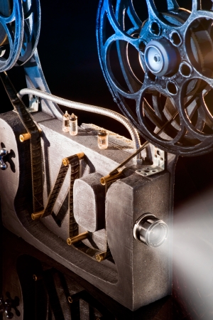 Movie projector with the filmの写真素材