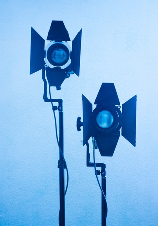 light equipment  in blue tones の写真素材