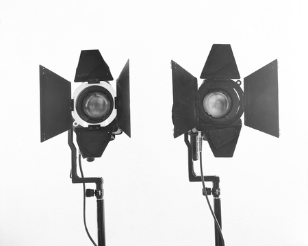 Black-and-white shot of light equipmentの写真素材