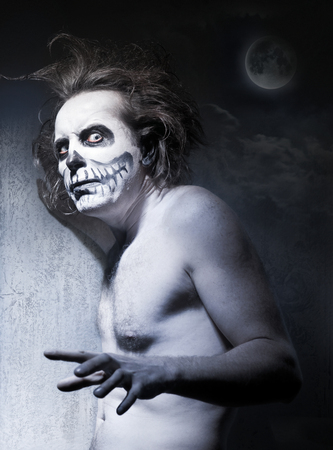 Portrait of scary ghost on halloweenの写真素材