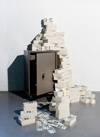 A lot of money from the safeの写真素材