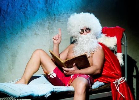 Santa Claus is preparing for Christmasの写真素材