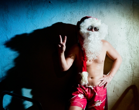 Santa Claus in the shortsの写真素材