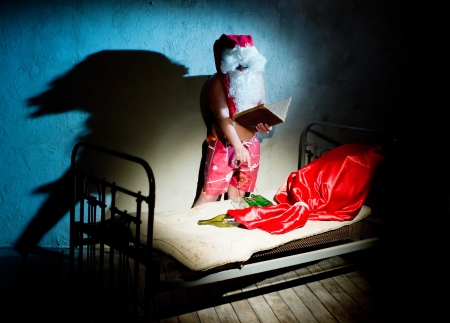 Santa Claus is preparing for Christmasの写真素材