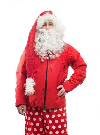 Santa Claus in a red blazer の写真素材