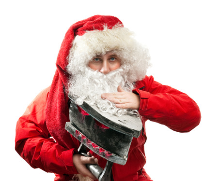 Portrait of Santa Claus with the ironの写真素材