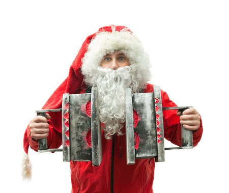 Portrait of Santa Claus with the ironsの写真素材