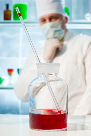 Flask in the chemical laboratoryの写真素材