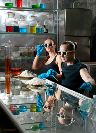 Chemists conduct research in a labの写真素材
