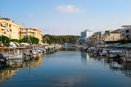 Yachts on the quay in cityの写真素材