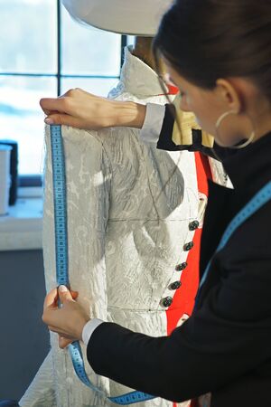 Couturier sews a dress in the studio
の写真素材