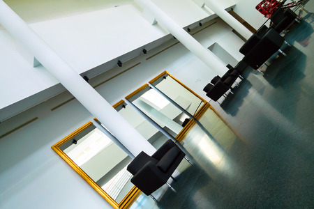 Black chairs in a modern interior