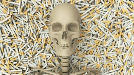 3D render of Cigarettes and Skeletonの写真素材