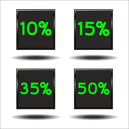 Square buttons with percentagesのイラスト素材
