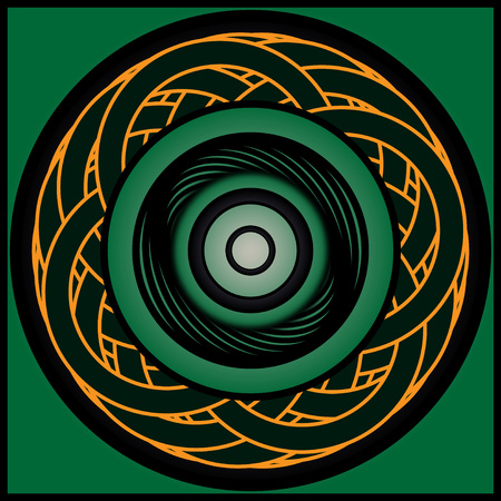 Ornament Oriental vector icon with yellow undertonesのイラスト素材