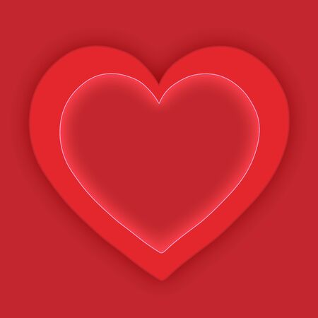 Valentine's day heart red on a red backgroundのイラスト素材