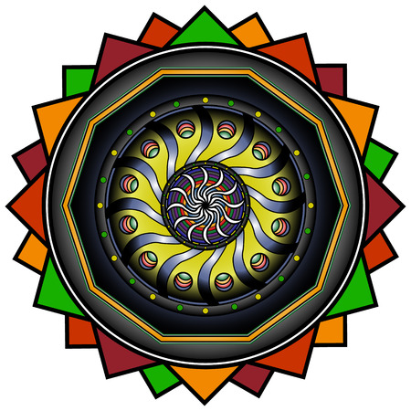 Flower Mandalas. Vintage decorative elements. Oriental pattern, vector illustration.のイラスト素材