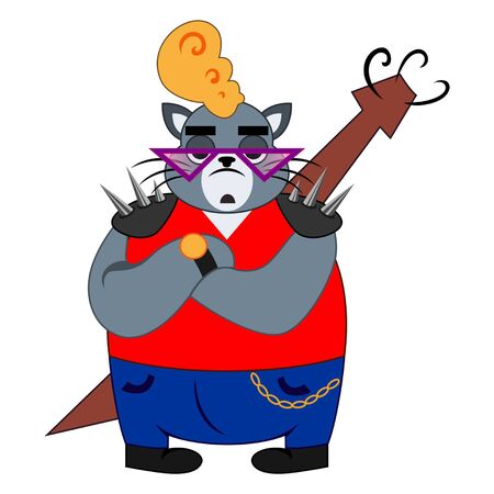 Rock and roll catのイラスト素材